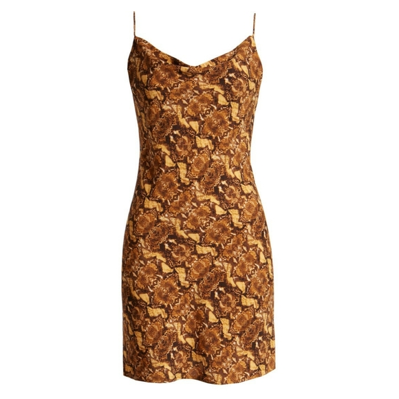 J.O.A. Python Print Cowl Neck Mini Dress - Picture 4 of 4